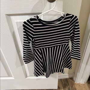 Cat & Jack Black and White Striped Top